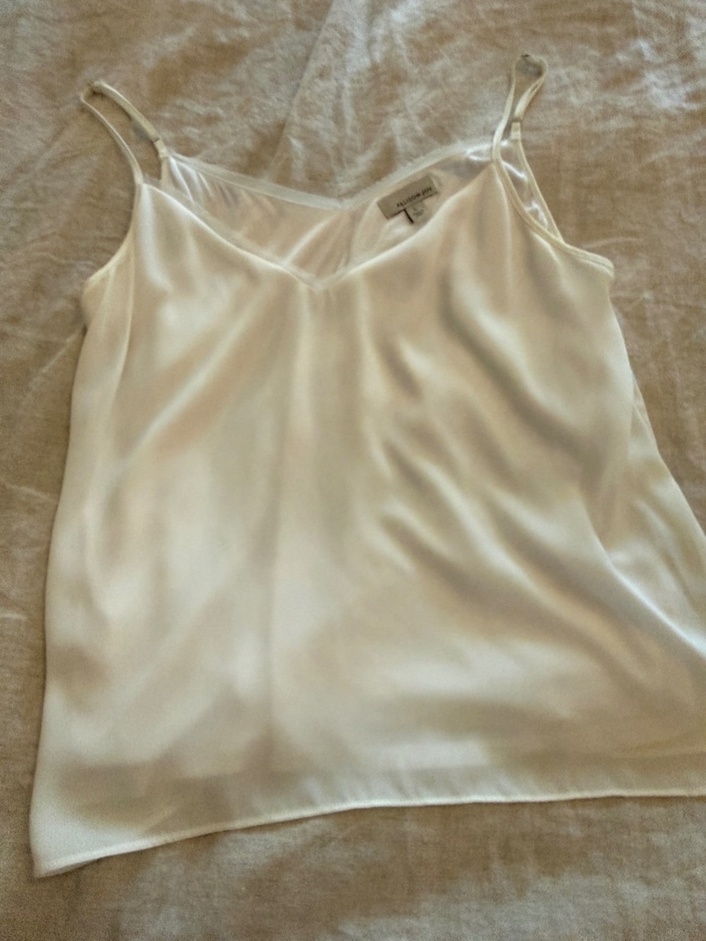 Allison Joy Ivory Silky V-Neck Camisole Tank Top Size L